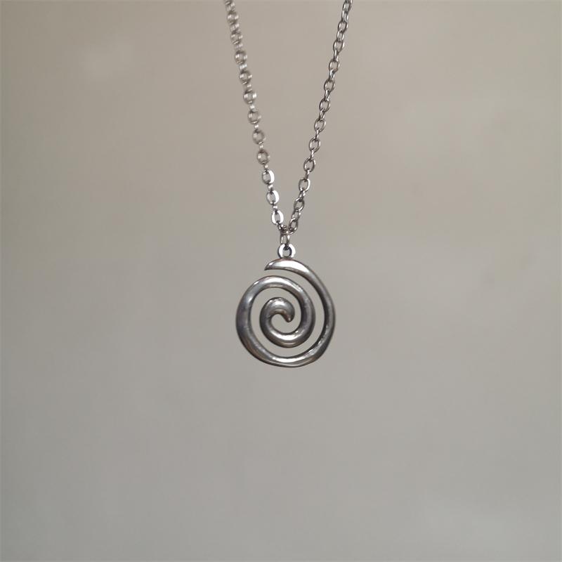 Винтажный спиральный кулон Vortex, плетение вручную из кожаной веревки, ожерелье для женщин, унисекс, ожерелье с пентаграммой в стиле бохо, мода 2023, Y2K, ювелирные изделия