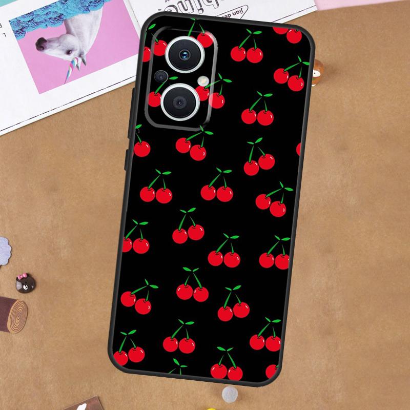 Cherry Pattern For OPPO Reno 13 12 11 10 14 Pro 8T 11F 12F 13F 14F 7 8 Lite OPPO Find X9 X8 X6 X5 Pro Case