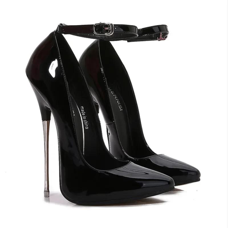 Экстремальные туфли на высоком каблуке 16 см, женские туфли-лодочки на металлическом каблуке, разноцветные туфли на высоком каблуке, женские туфли для танцев на пилоне, сексуальные туфли на каблуках, модельное шоу, большой размер