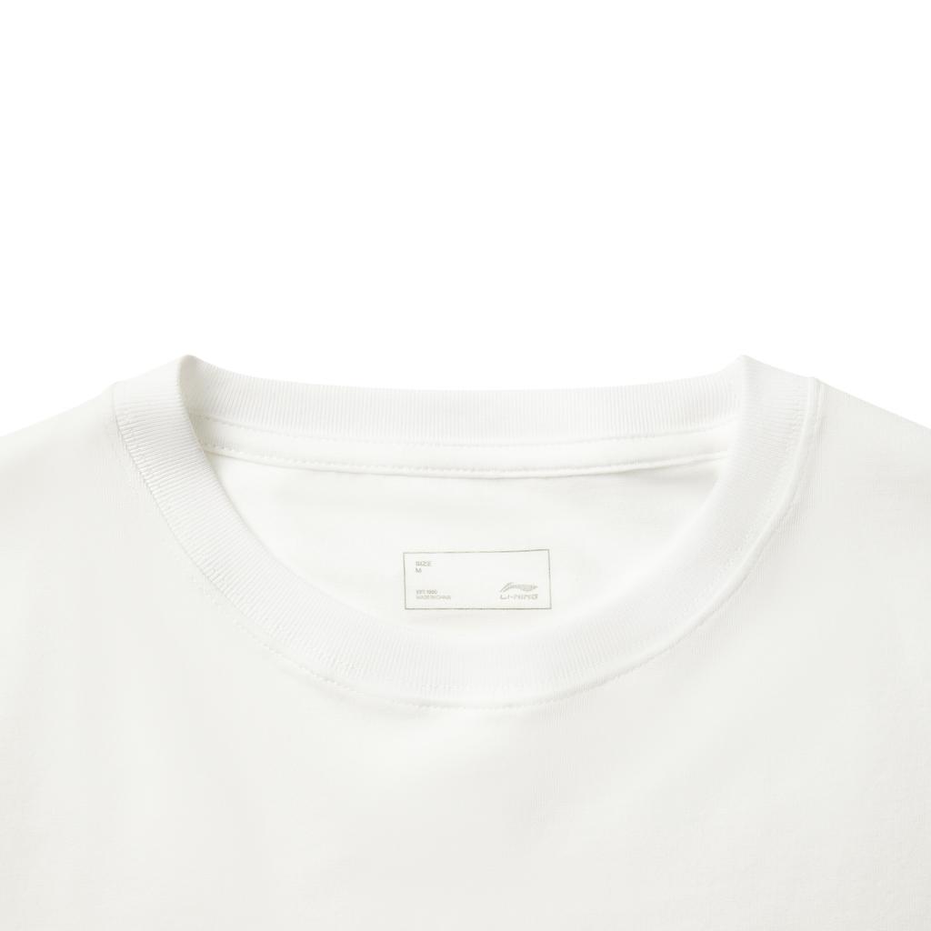 Li Ning Серия Спортивный Стиль Жизни Повседневная Мода Однотонная Футболка с Круглым Вырезом Удобная Дышащая Универсальная Женские Топы Стандартный-Белый AHSV990-2
