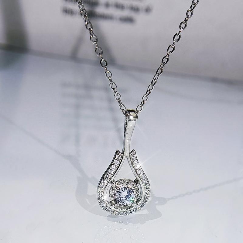 Ожерелье для женщин 18-каратное золото ключичная цепочка капля воды грушевидной формы кулон розовое золото 4A циркон ювелирные изделия