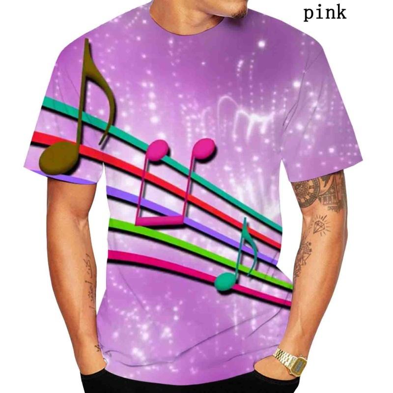 Новая модная весенне-летняя футболка с музыкальной нотой 3D-принтом, крутая мужская/женская, с коротким рукавом, унисекс, с круглым вырезом