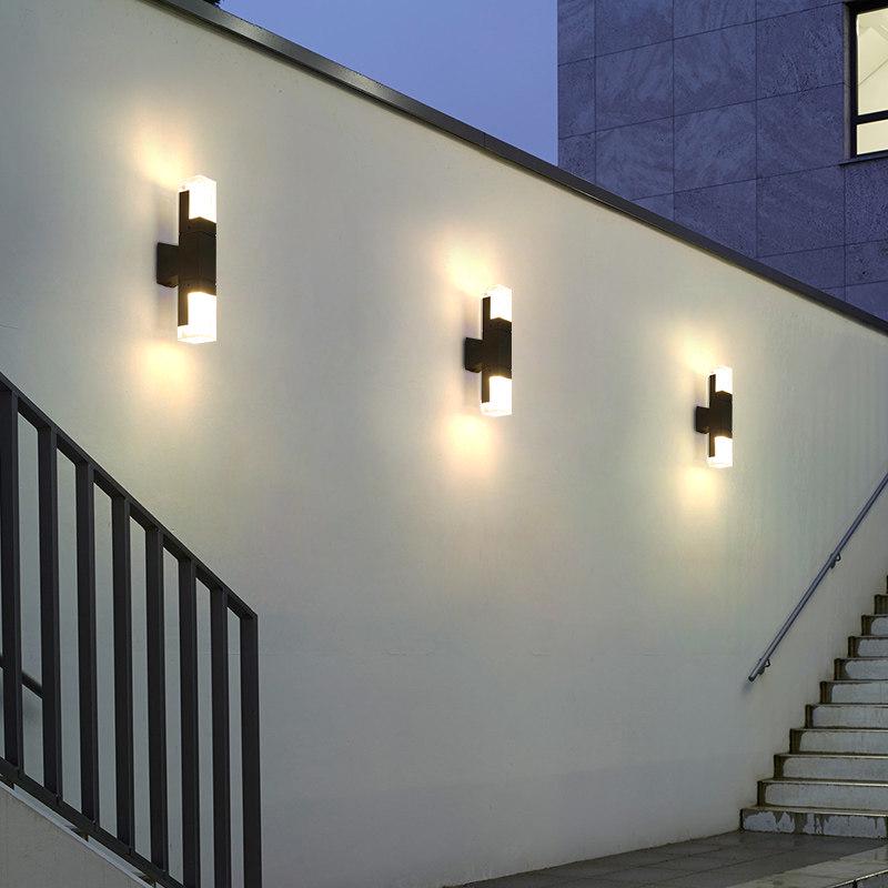 Modern Outdoor Waterproof LED Wall Lamp - Aluminum Heat Dissipation Decorative Light for Courtyard, Balcony, and Doorway