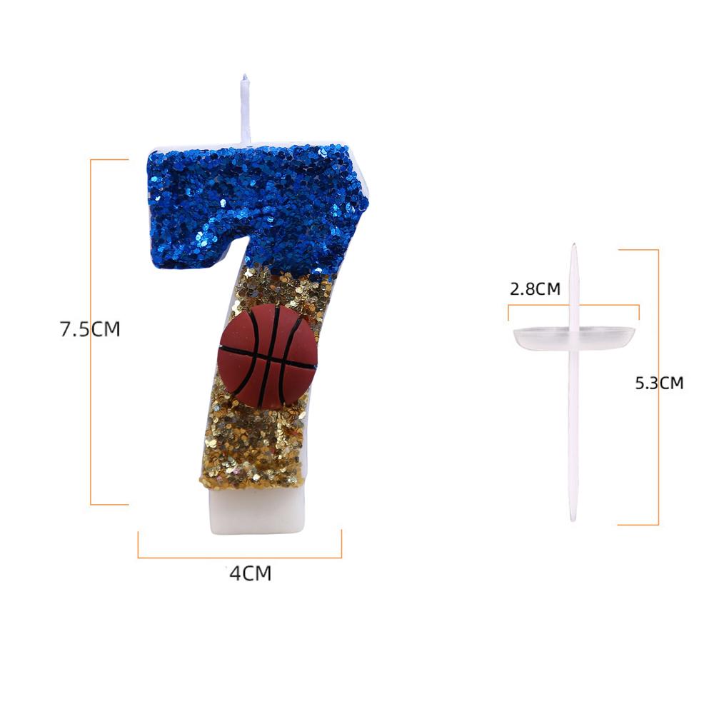 Birthday Candle Number 0-9 Red Blue Cake Candle with Red Basketball,Birthday Party Kids Adults Anniversary Celebrations Supplies