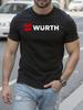 Черная хлопковая футболка Wurth с ярким красно-белым логотипом Gr...
