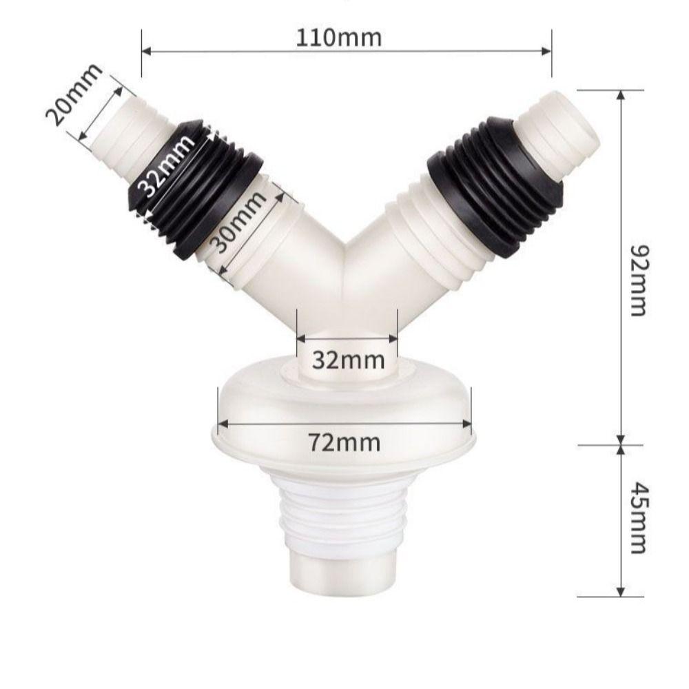 Dual-Interface Floor Drain Joint Dual-Purpose Drain Pipe Tee Washing Machine Drain Tee  Bathroom