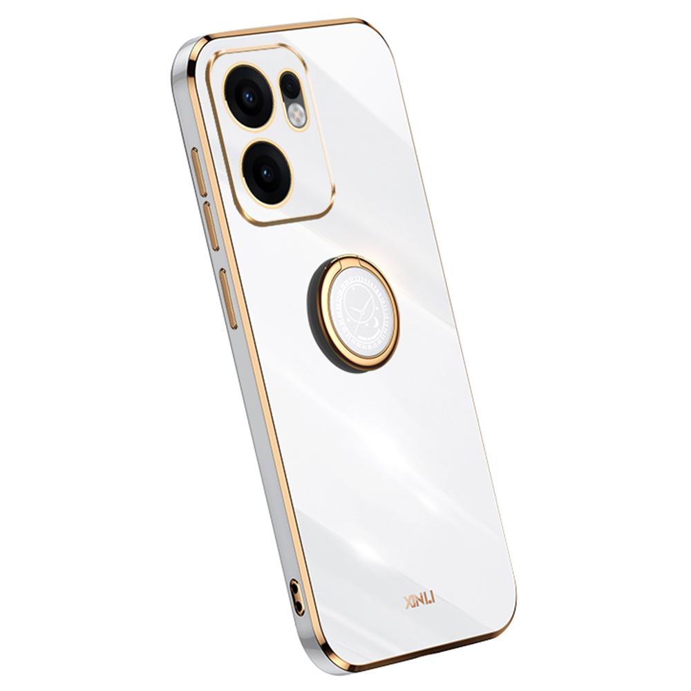 XINLI For Oppo Reno13 F 5G Case Ring Kickstand Electroplating TPU Phone Cover