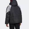 adidas Оригинальная пуховая куртка с большим логотипом Трилистник Повседневная Удобная с капюшоном С длинным рукавом Зимняя Женская куртка Черная GD2506