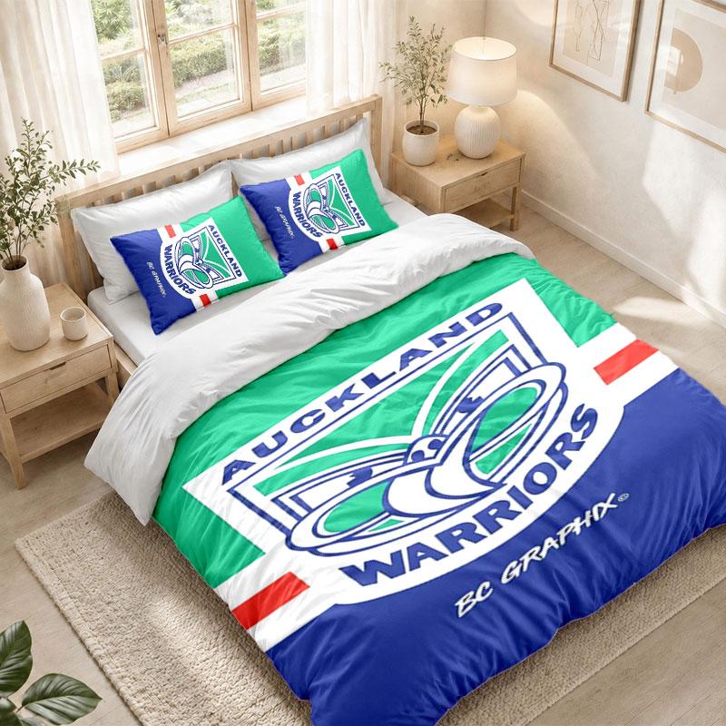 Bedding Set 1 Duvet Cover 2 Pillowcases Wigan Warriors Print Bedroom Home Decoration