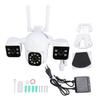 Wireless Security Camera Three Lens 1MP HD 360 Degree Pan Tilt 2 Way Talk Outdoor Surveillance