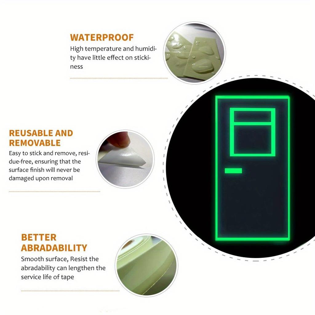 Светящиеся в темноте предупреждающие ленты флуоресцентные лампы клейкие наклейки для хранения на лестницах стены знаки безопасности выходы