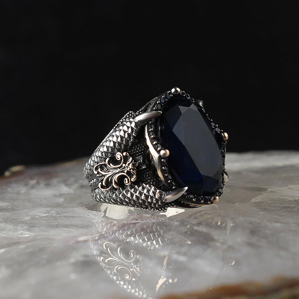 Серебряное кольцо с когтем орла, ювелирные изделия с драгоценным камнем, цирконий, стерлинговое серебро 925 пробы, мужское кольцо, ювелирные изделия, модные кольца для мужчин, подарок для него