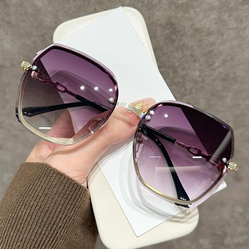 Винтажные квадратные солнцезащитные очки женские классические ретро градиентные зеркальные безрамные солнцезащитные очки женская мода без оправы