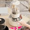 Makeup Brush Holder Dustproof 360-Degree Rotatable Press Type Multi-grid Makeup Brush Organizer Storage Tube