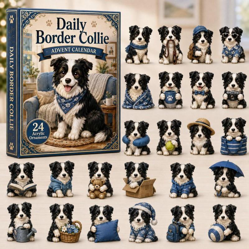 2026 Dog-Themed Christmas Advent Calendar Acrylic Blind Box Gift Kids Adults Decorative Hanging Ornament
