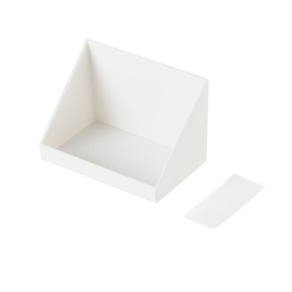 Plastic Mirror Cabinet Organizer Wall Mounted White/Transparent Oblique Opening Storage Box Perforated Free Self Adhesive