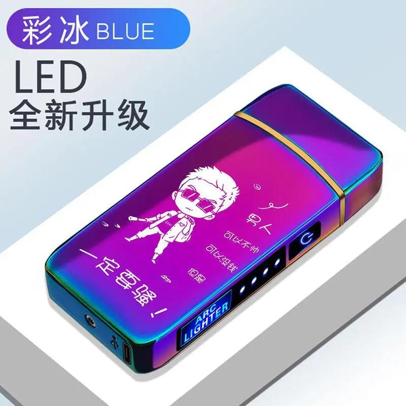 Роскошная ветрозащитная электрическая зажигалка с сенсорным управлением, двойная дуга, без пламени, USB-зарядка, зажигалка для свечей и ароматерапии, не содержит газа