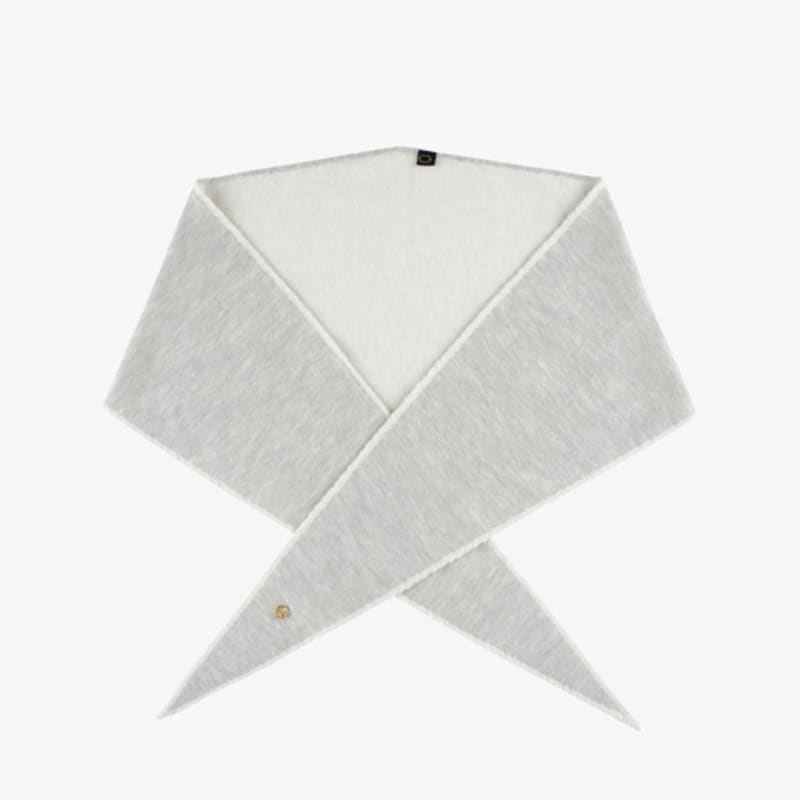 Saint Luxure 100% Wool Triangle Petite Muffler Light Gray