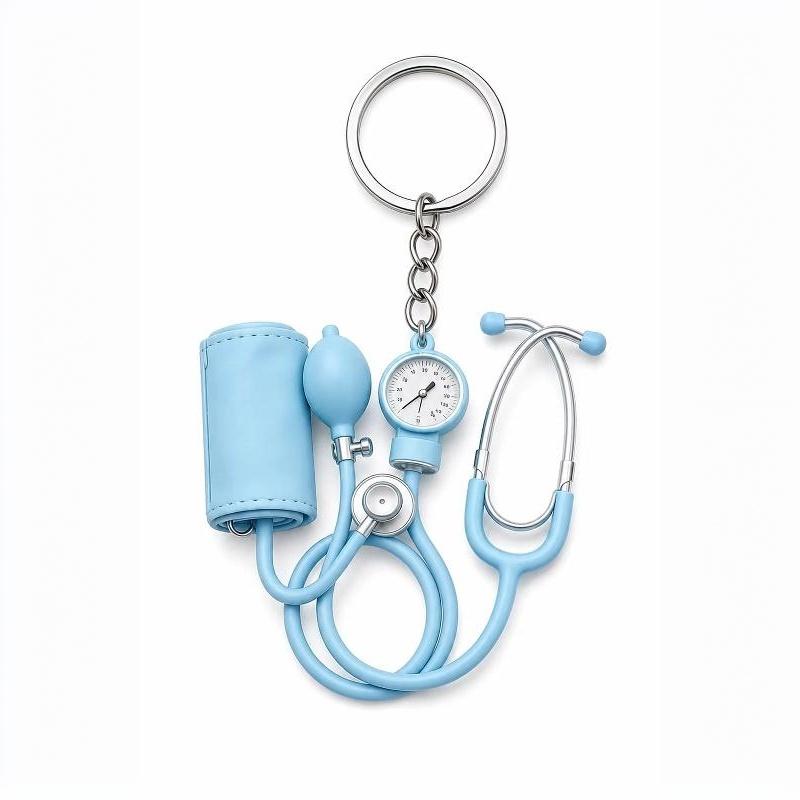 2D Acrylic Medical Keychain Mini Cartoon Stethoscope Pattern BPA Free for Pediatric Nurse Appreciation Small Gift