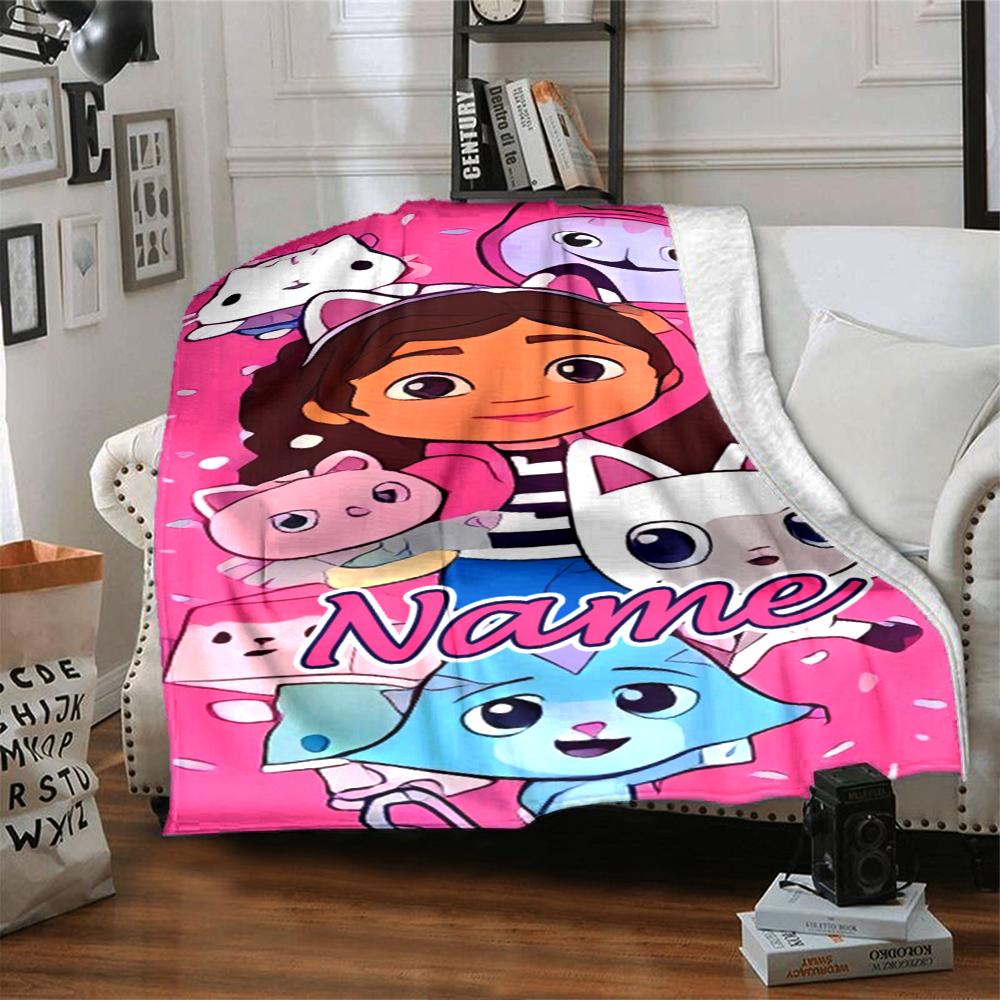 Customiz Name Personality Gabby's Dollhouse Blanket Soft &Warm Sofa Office Bed Travel Lunch Break Blanket, Gift Suitable All Seasons