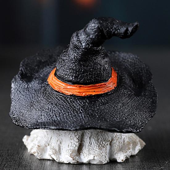 Halloween Ornament Ghost Mage Style Resin Statue Playful Smile Face Figure Lightweight Halloween Party Decor