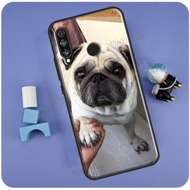 Милый чехол с собакой мопсом для Huawei P50 Pro P20 P30 P40 Mate 20 Lite P Smart 2019 Nova 5T Honor 50 Lite 9X 8X