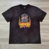 Vintage Washed Navy Cotton TShirt Unisex Saint Gothic Skull Crossbone Print Oversized Retro Hip Hop Streetwear Tee