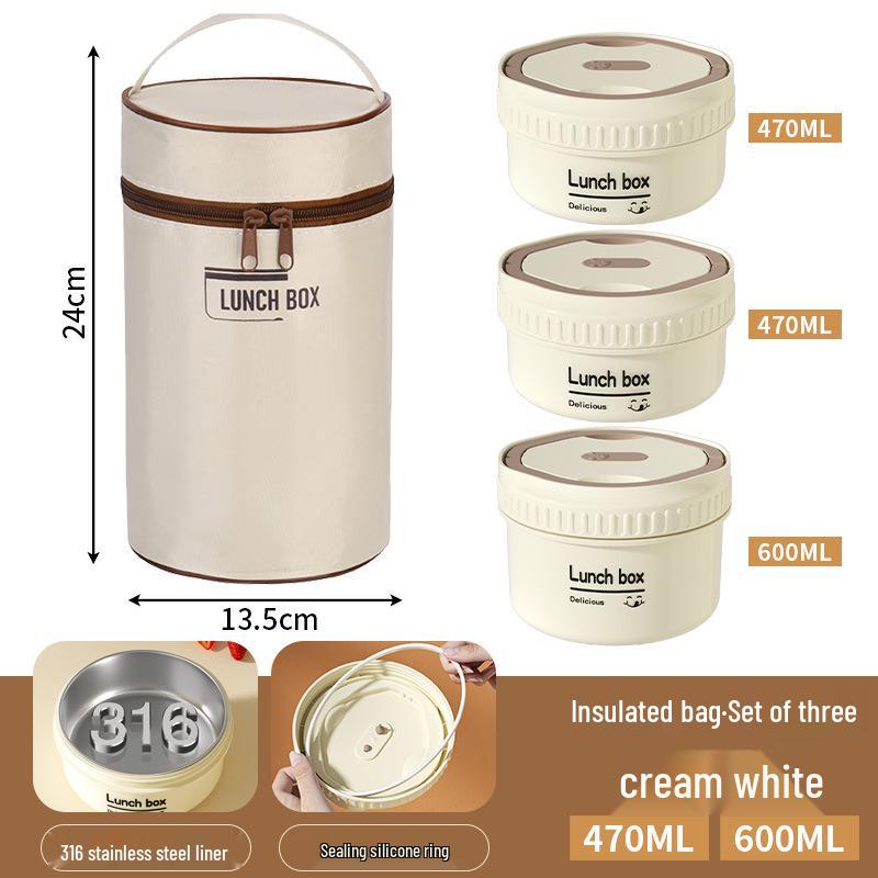 Изолированный ланч-бокс из нержавеющей стали 304 - Контейнер для ланча и супа, можно использовать в микроволновой печи, Идеально подходит для офисных работников и студентов