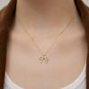 (925 Silver) Dainty Cubic Ribbon Necklace NZ2456