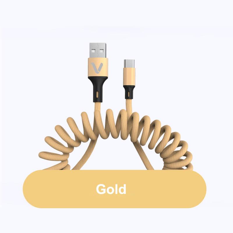 5A Micro USB Type C Кабель для быстрой зарядки 1,5 м Пружинный кабель для передачи данных для iPhone Зарядное устройство для Samsung Xiaomi Huawei