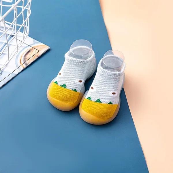 Children Anti-slip Shoes Newborn Baby Toddler Girls Cotton Non-slip Floor Socks Infant Boys Rubber Sole Cartoon Indoor Sneakers