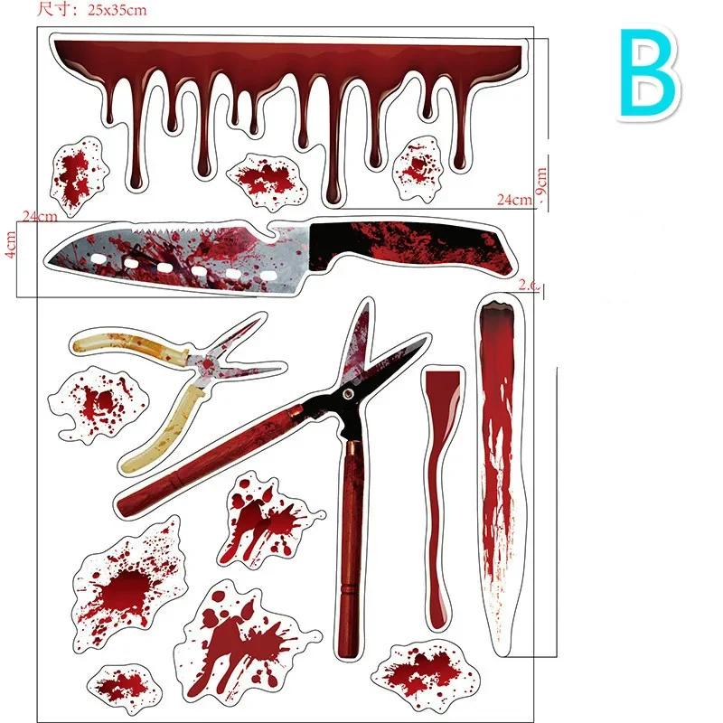 1 Pcs Halloween Decorations Blood Prints Wall Stickers Blood Footprints Ghost Props Easter Stickers Window Stickers