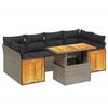 VidaXL Salon de Jardin avec Coussins 7 pcs, Canapés de Terrasse, Ensemble de Meubles de Patio, Mobilier d'Extérieur, Gris 3273860