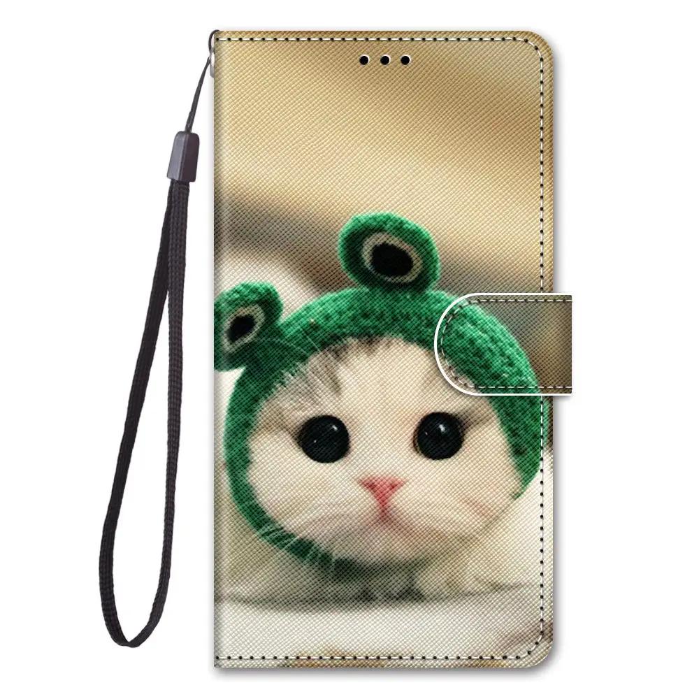 Милый Кото-Волк Узор Кошелек Флип-Кейсы Для iPhone 15 Pro Max 14 Plus 13 12 11 Pro Max Держатель для карт Подставка Чехол-Книга для Телефона