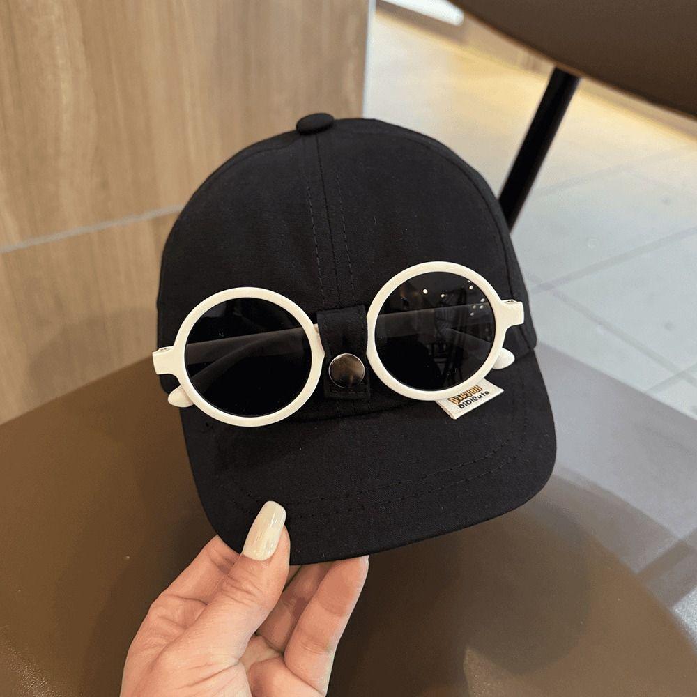 Sunshade Kids Children Sun Visor Hats Sunscreen Hip Hop Hat With Sunglasse  Spring Summer Autumn