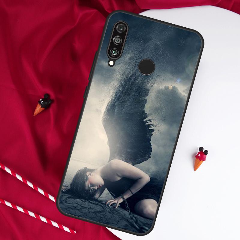 Чехол для Huawei Nova 12s 11i 12i 7i 8i Y73 Y70 Y90 Y60 Y72 Y61 Y91 9 10 SE P30 Pro P40 Lite с рисунком «Крылья падшего ангела»