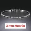 Hiphop Tennis Bracelet Homme Iced Out 3/4/5mm Cubic Zirconia Mens Crystal Chain On The Hand Hip-hop Streetwear Jewelry Male H086