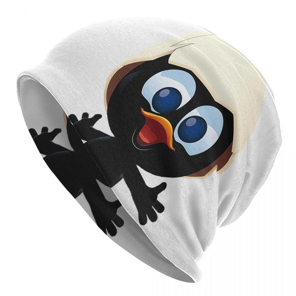 Cute Calimero Bonnet Hats Fashion Ski Cartoon Skullies Beanies Hat Unisex Warm Dual-use Cap