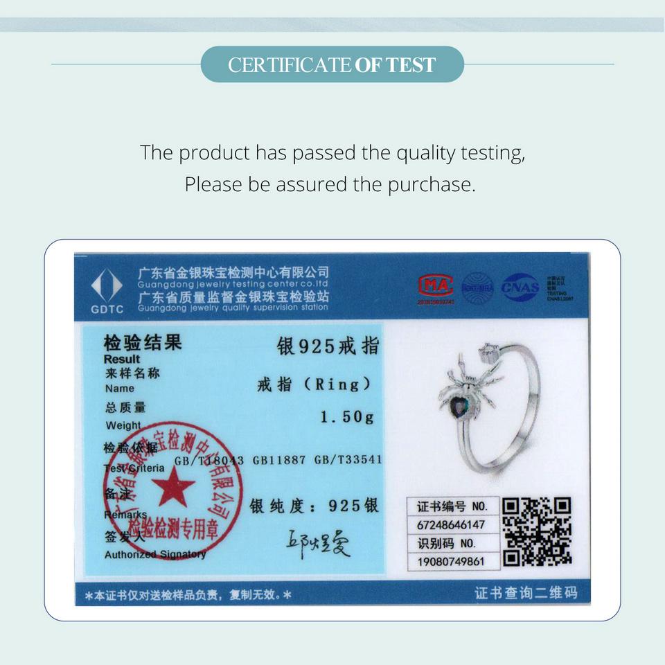 BAMOER 925 стерлингового серебра Хэллоуин Spide открывающееся кольцо для женщин ювелирные изделия винтажное нежное гипоаллергенное кольцо подарок