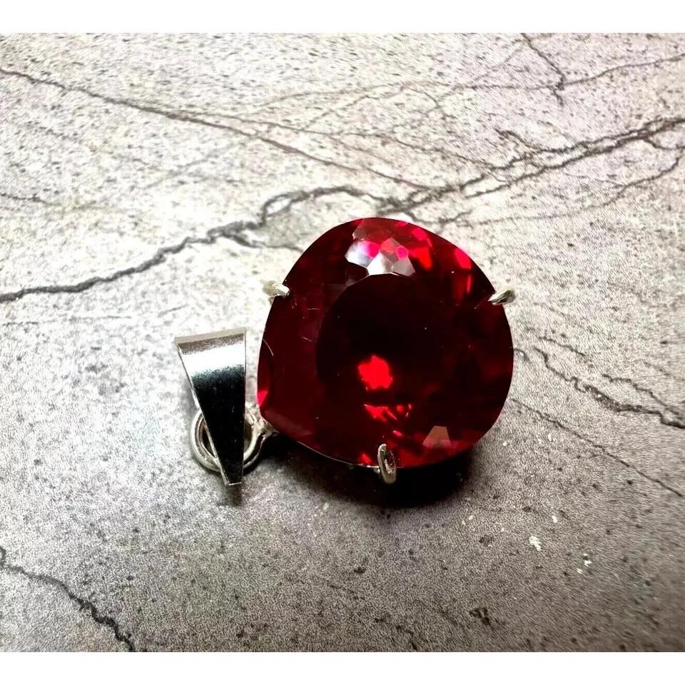 Natural Burmese Red Ruby 26.85 Ct Pear Cut Pendant Certified Gemstone