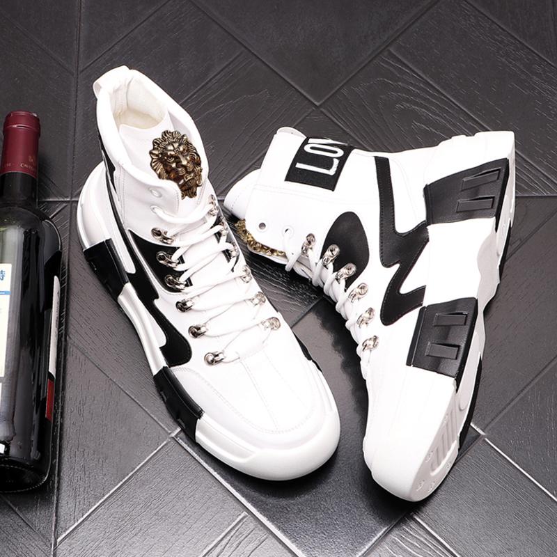 Роскошный дизайнерский тренд мужская обувь плоская повседневная обувь толстая подошва ботильоны кроссовки zapatos hombre A6