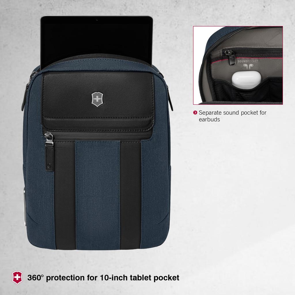 Архитектура Urban2 Архитектура Urban 2 Сумка через плечо с карманом для 10-дюймового плеча, антибактериальная синяя 612675 [Victorinox] Сумка,