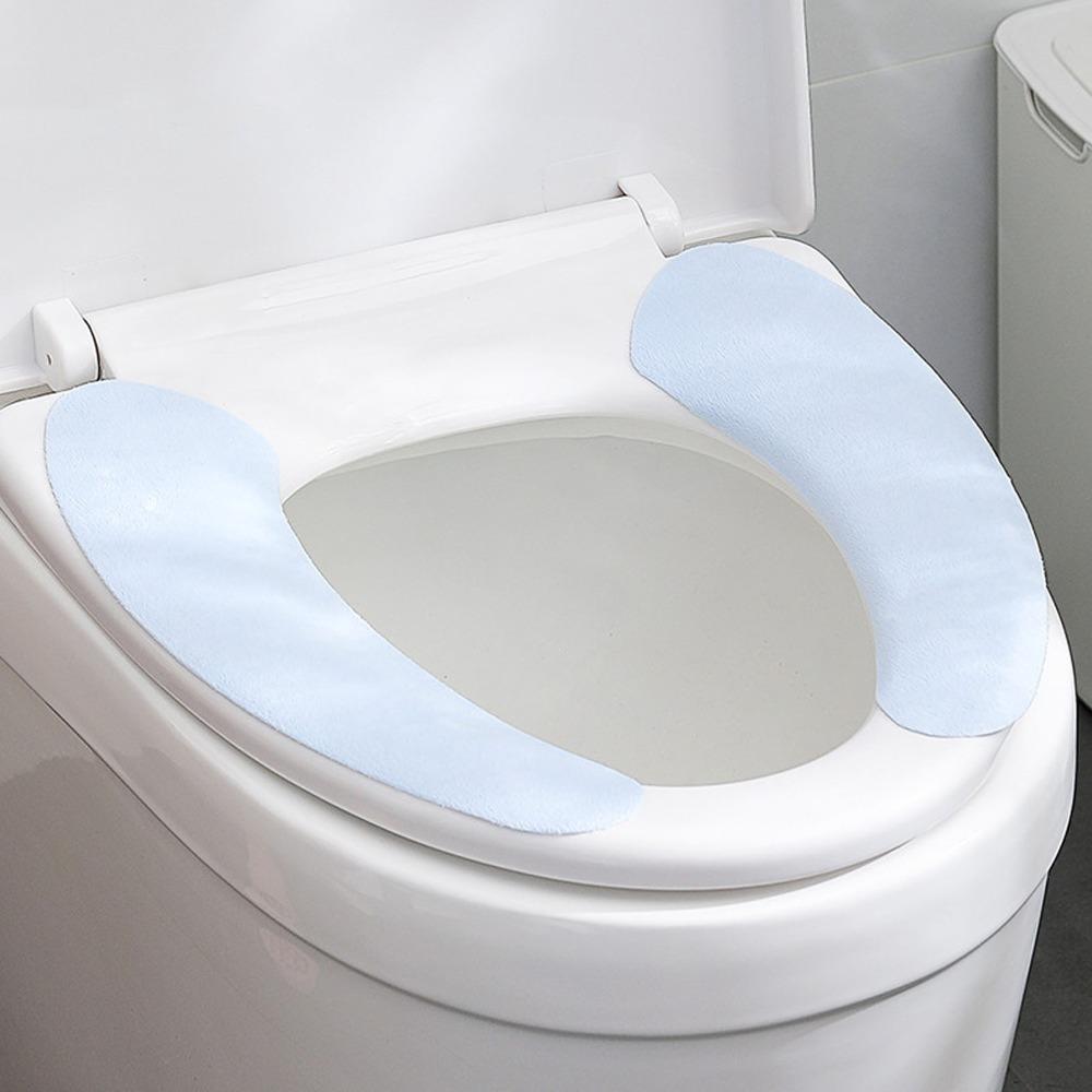 2 Pack Blue Toilet Seat Cover Crystal Velvet Material Toilet Mat Easy to Clean Toilet Seat Pad Home