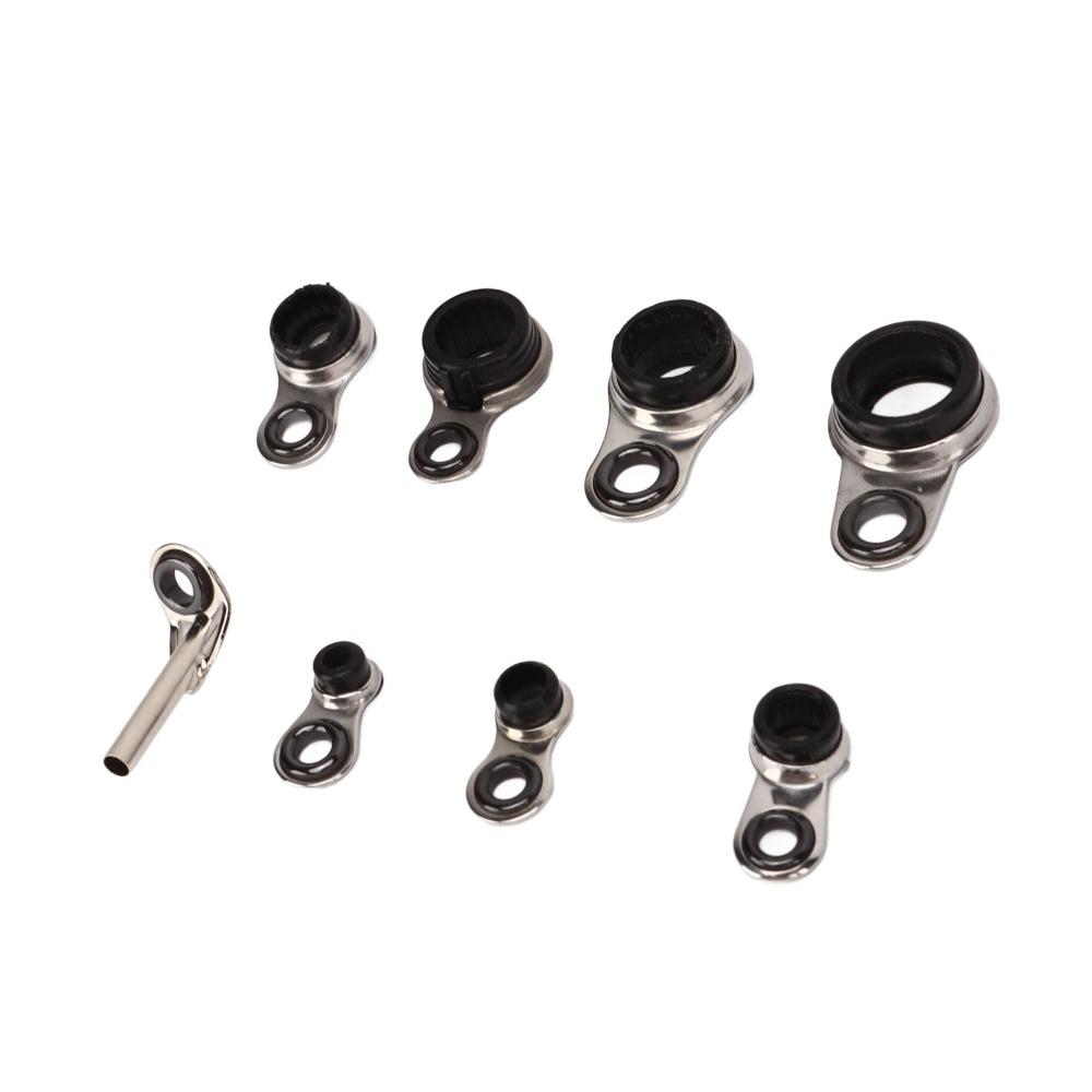 80PCS Ceramic Insert Fishing Rod Guide Kit Rod Guide Repair Kit for Telescopic Rod Repair