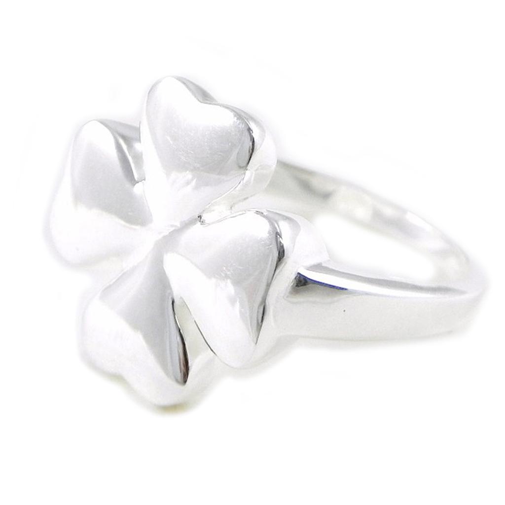 Серебряное кольцо "Клевер" - 18x18 мм