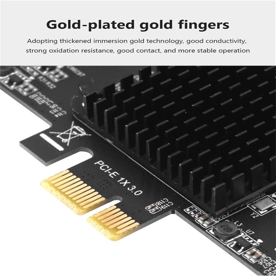 SATA PCIE 1X Adapter 10 Ports PCIE X4 X8 X16 To SATA 3.0 6Gbps Interface Rate Riser Expansion Card for Desktop PC Computer Converter Supports 32TB