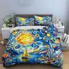 Colorful Stained Glass Bedding Set 3Pcs Abstract Mosaic Ocean Sailboat Print 1 Duvet Cover + 2 Pillowcases for Art Lovers