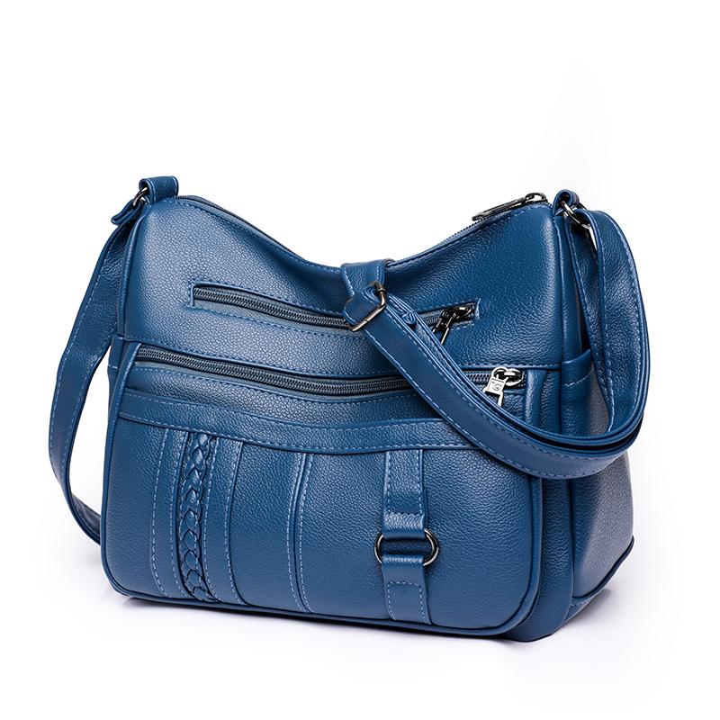 Luxury Soft Leather Women's Bag and Multi-pocket Ladies Shoulder Crossbody Bags