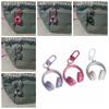5Pcs Acrylic Headset Shape Keychain Funny Car Key Ring Creative Earphone Shape Pendant  Key Decor