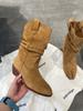 Fashion 2025 Brand Design Tabi Boots Split Toe Chunky High Heel Women Boots Leather Zapatos Mujer Fashion Autumn Women Shoes Botas Mujer